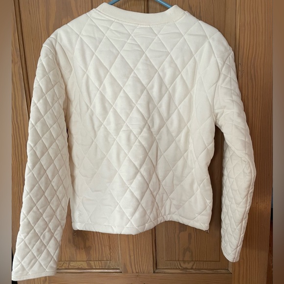 NWT Athleta Retroplush Quilted LS Crewneck Sweatshirt, Off-White, XS - Picture 4 of 10